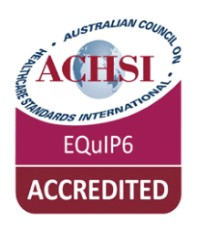 اعتماد المستشفى من المجلس الاسترالي لمعايير الرعاية الصحية العالمية